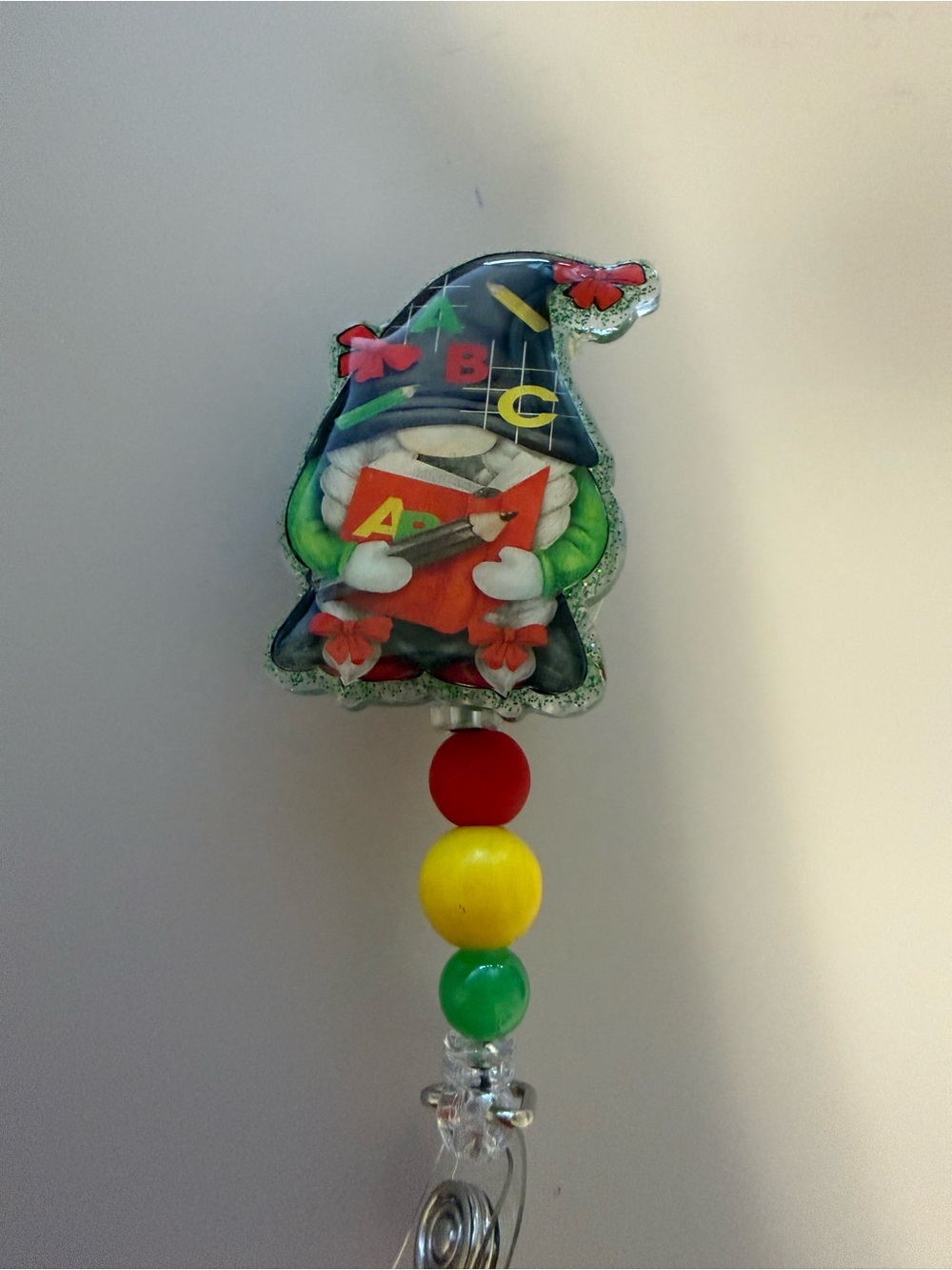 Colorful Gnome Badge Reel - Red, Yellow, Green